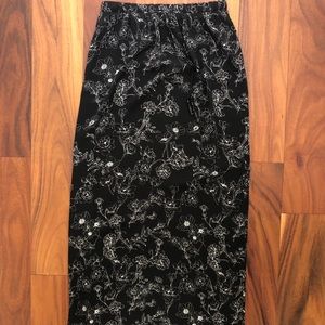 Black and White Floral Maxi Skirt